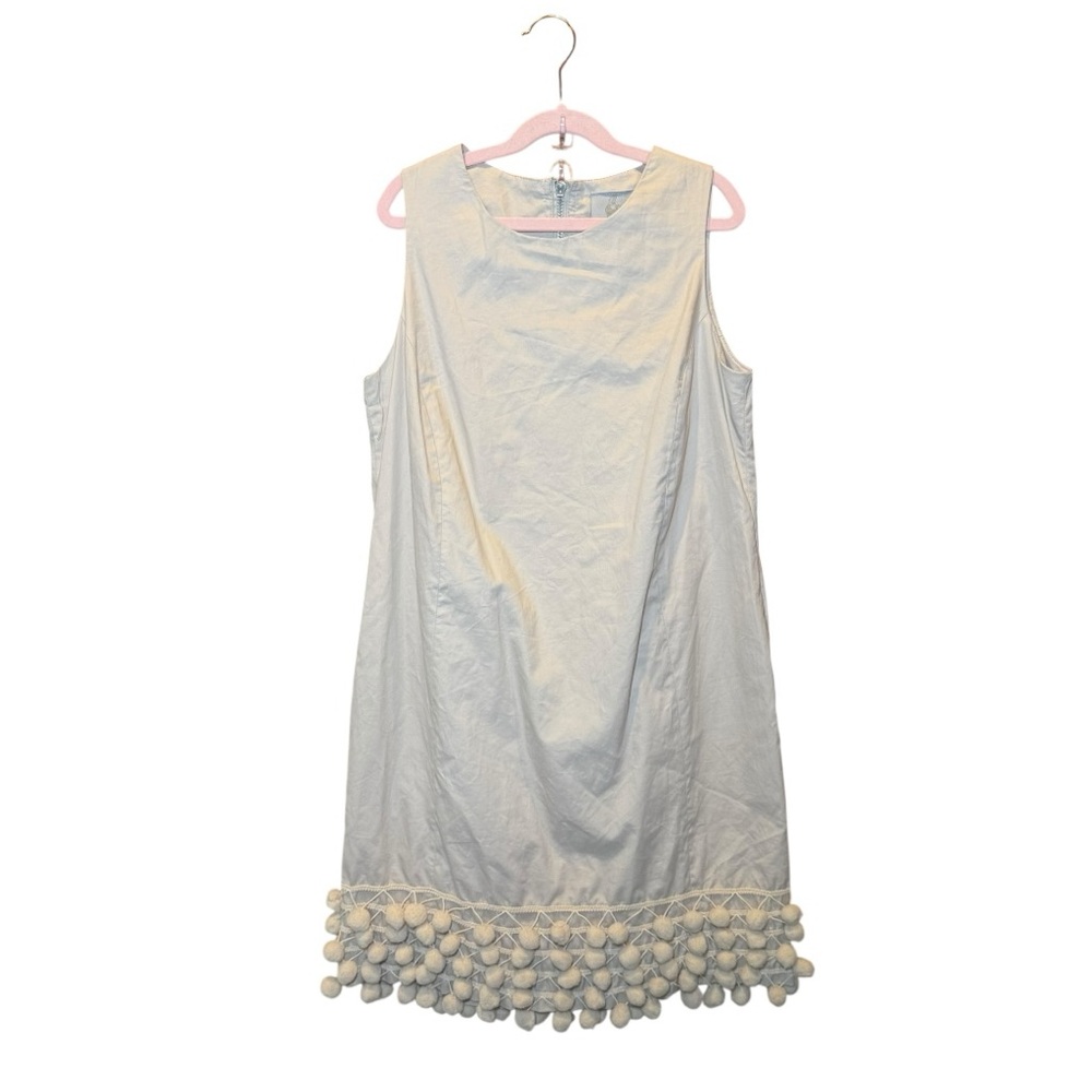 TWELVE BY TWELVE LOS ANGELES Sleeveless White Dress with Pom Pom Hem Size M